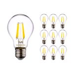 Multipack 10x Noxion Lucent LED E27 Pear Filament Clear 4.5W 470lm - 840 Cool White | Replaces 40W